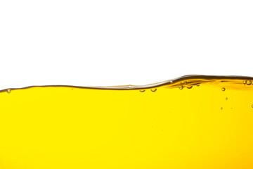 wave of base oil and air bubble inside the oil isolated on white background.with clipping path