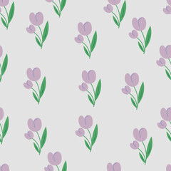 seamless pattern cartoon purple flower