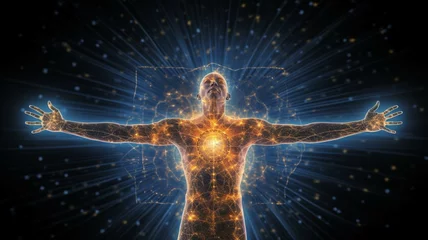Rolgordijnen Energetic aura human form © Karen