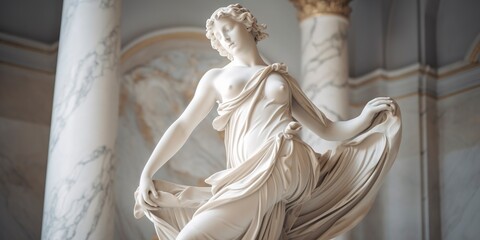 Marble statue of a ballerina. 