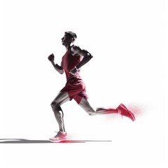 Fototapeta na wymiar Running Unleashed: Energetic Illustration of a Fit Man, generative ai