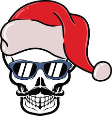 Santa skull vector mascot character