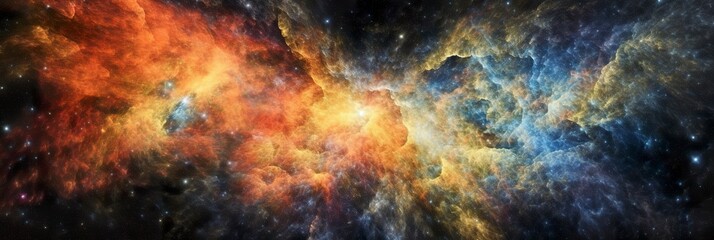 Image of an expanding universe. shot from far away with many colours, beautiful. - obrazy, fototapety, plakaty