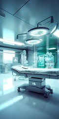 Modern equipment in operating room. Medical devices for neurosurgery. AI Generative