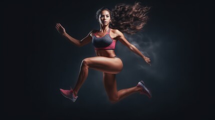 Energetic Run of a Sporty Woman