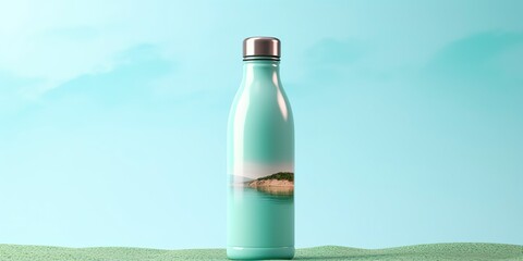 Water Bottle with beautiful background. Generative AI