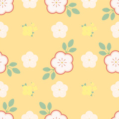 Flower Floral Random Color Country Style Seamless Pattern for Textile.