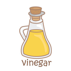 Alphabet V For Vinegar Vocabulary School Lesson Cartoon Illustration Vector Clipart Sticker