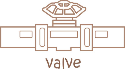 Alphabet V For Valve Vocabulary School Lesson Cartoon Coloring Pages A4 for Kids and Adult Activity