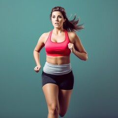 Fototapeta na wymiar woman Running Passion: Conveying the Dedication and Energy of a Sporty Lifestyle
