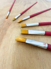 Set of paint brush tools and equipment for painting. Arts and craft