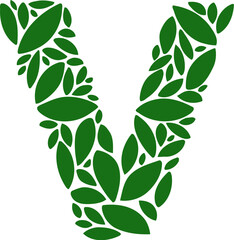 Leaf Font Letter V