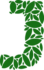 Leaf Font Letter J