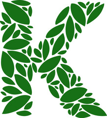 Leaf Font Letter K