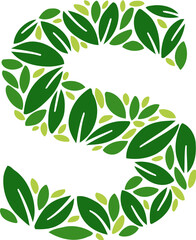 Forest Leaf Letter S