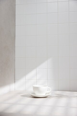 Various props in the bathroom background