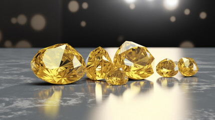 Yellow Luxury diamonds quality 3d style