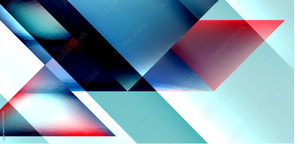 Aufkleber Dynamic triangle design with fluid gradient colors abstract background