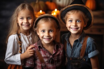 portrait of a kids celebrating halloween