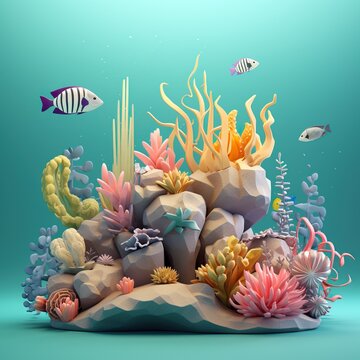 coral reef 3d model