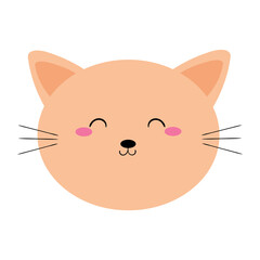 cute cartoon smiling cat head