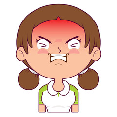 girl hurt face cartoon cute