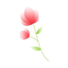simple flat pretty flower element with gradation color isolated on white background vector illustration