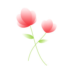 Fototapeta na wymiar simple flat pretty flower element with gradation color isolated on white background vector illustration
