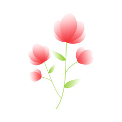 simple flat pretty flower element with gradation color isolated on white background vector illustration