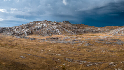 Aerial image of the great plains in the heights of the Andes called 