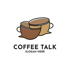 Coffee talk logo design creative idea
