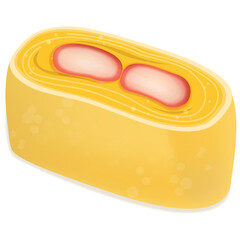 Korean Egg Roll with Cheese and crab sticks, Gyeran mari, 