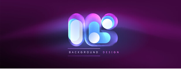 Neon circle abstract background. Template for wallpaper, banner, presentation, background