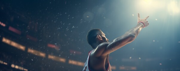 Obraz na płótnie Canvas Male Basketball Player Celebrates
