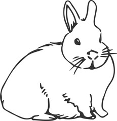 Fototapeta premium Digital png illustration of black rabbit on transparent background