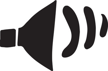 Digital png illustration of black loudspeaker on transparent background