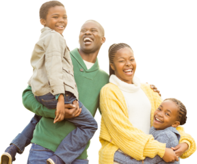 Digital png photo of happy african american family on transparent background