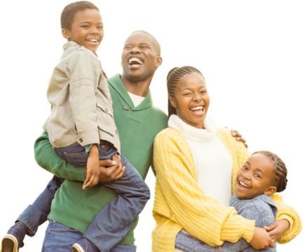 Digital png photo of happy african american family on transparent background
