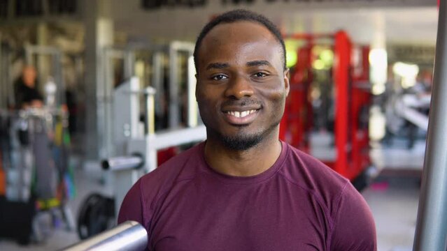 Young black man portrait in the gym