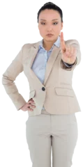 Photo sur Plexiglas Lieux asiatiques Digital png photo of angry asian businesswoman on transparent background