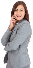 Digital png photo of caucasian businesswoman on transparent background