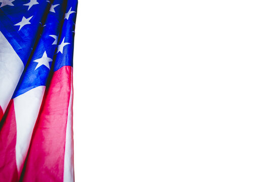 Naklejka Digital png photo of flag of usa with copy space on transparent background