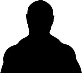 Digital png silhouette image of bald man on transparent background
