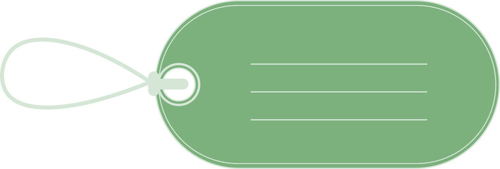 Digital png illustration of green tag with copy space on transparent background