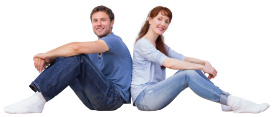 Digital png photo of happy caucasian couple on transparent background