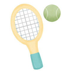 tennis equipment on transparent background