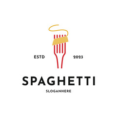 Pasta noodle logo design creative idea