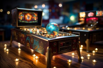 Vintage Pinball Machine, Generative AI