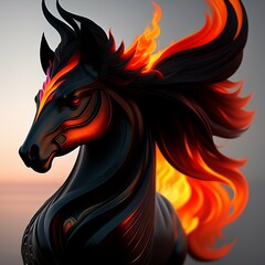 horse in fire