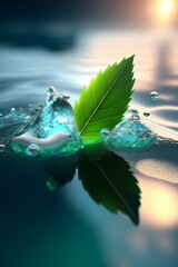 leaf in water